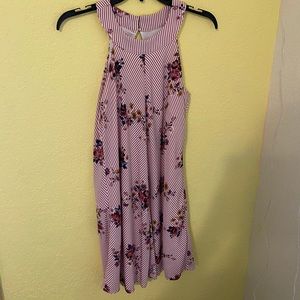maroon floral dress